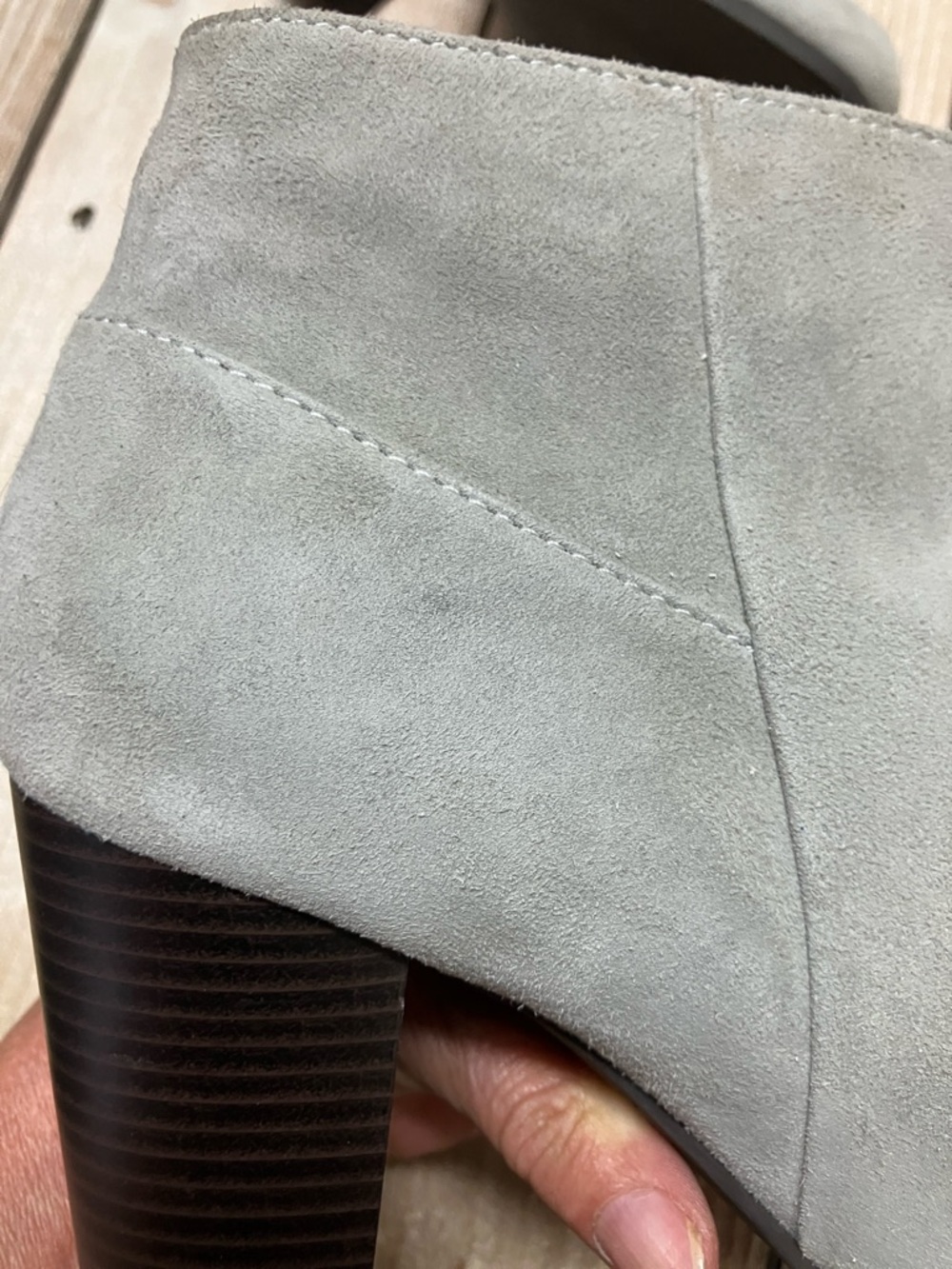 Cole Haan Gray Suede Ankle Booties with Block Heel - Picture 7 of 9